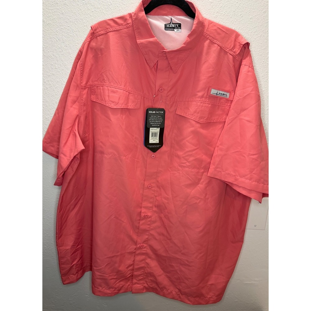 Habit Fishing Shirt Mens 2XL Tea Rose New UPF 40+ Vented Ripstop Gorpore Summer